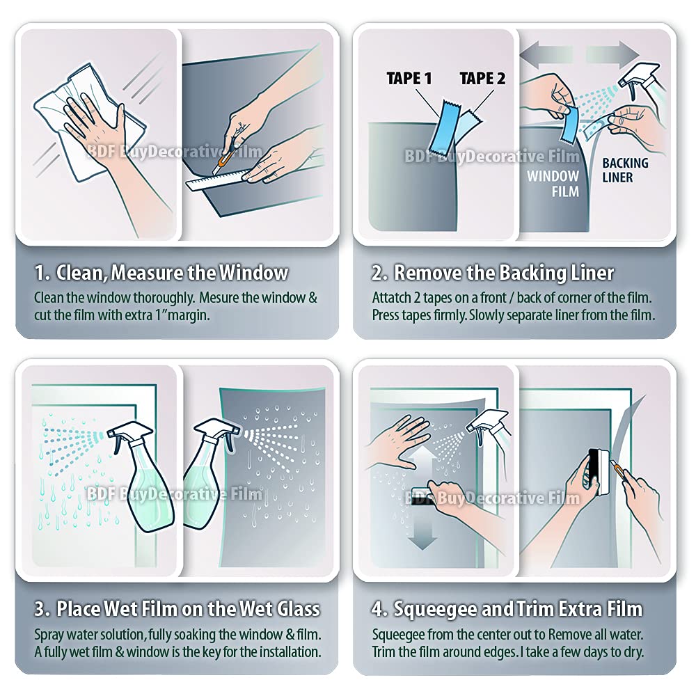 BDF S4MS15 Window Film Security and Daytime Privacy 4 Mil Mirror Silver (Dark) - 36in X 12ft