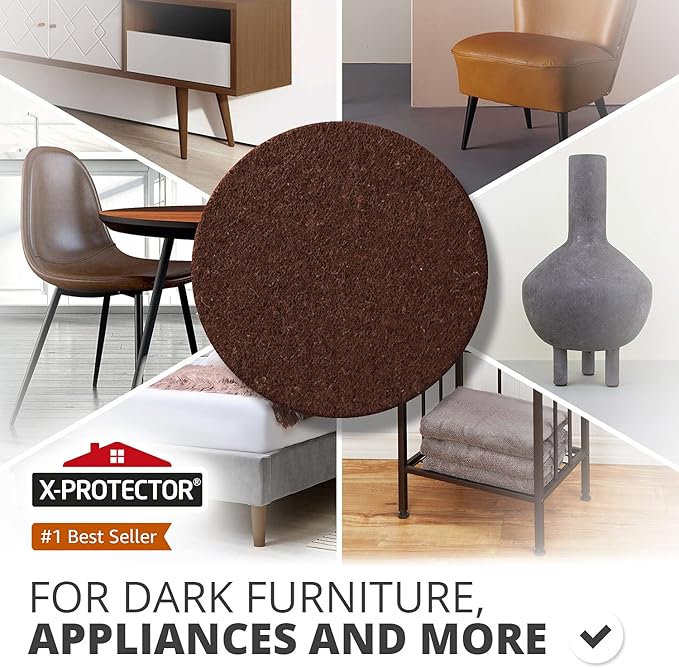 Felt Furniture Pads X-PROTECTOR - 10 Pack Premium 8”x6” Heavy Duty 1/5” Felt Sheets! Cut Furniture Felt Pads for Furniture Feet You Need – Best Furniture Pads for Hardwood Floors! Brown