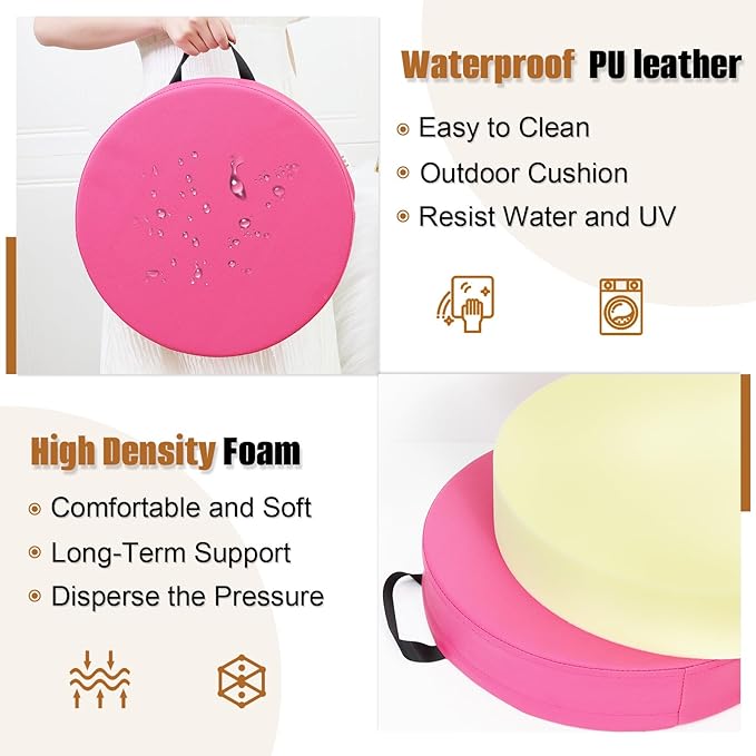 M Mute Touch 6 Pcs Flexible Floor Cushion for Classroom, Floor Cushions Easy to Clean and Carry,16''x16''x2'' Soft Cushion for Learning Sitting Daycare School Chair Yoga and Meditation (PU Leather)