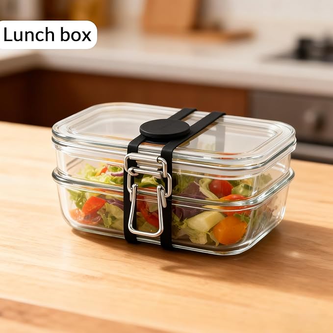Silicone Utility Strap for Slow Cooker Lid, Pot, Bento Box, 21.65 In Reusable Elastic Self-Lock Silicone Tie for Bundling or Organizing Curtain, Cords, Yoga Mat, Camping Mat, 4pcs (Black)