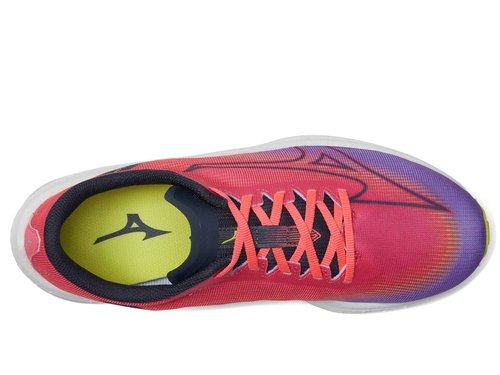 Mizuno Women's Wave Rebellion Flash Running Shoe, High/Vis Pink/Ombre Blue, 6