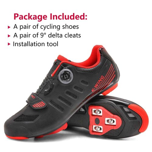 Unisex Cycling Shoes Compatible with pelaton Indoor Road Bike Shoes Mountain Bike Shoes for Men and Women Delta Cleats Clip Outdoor Pedal Bicycle Shoes MTB Shoes for Men 2106A-black-40