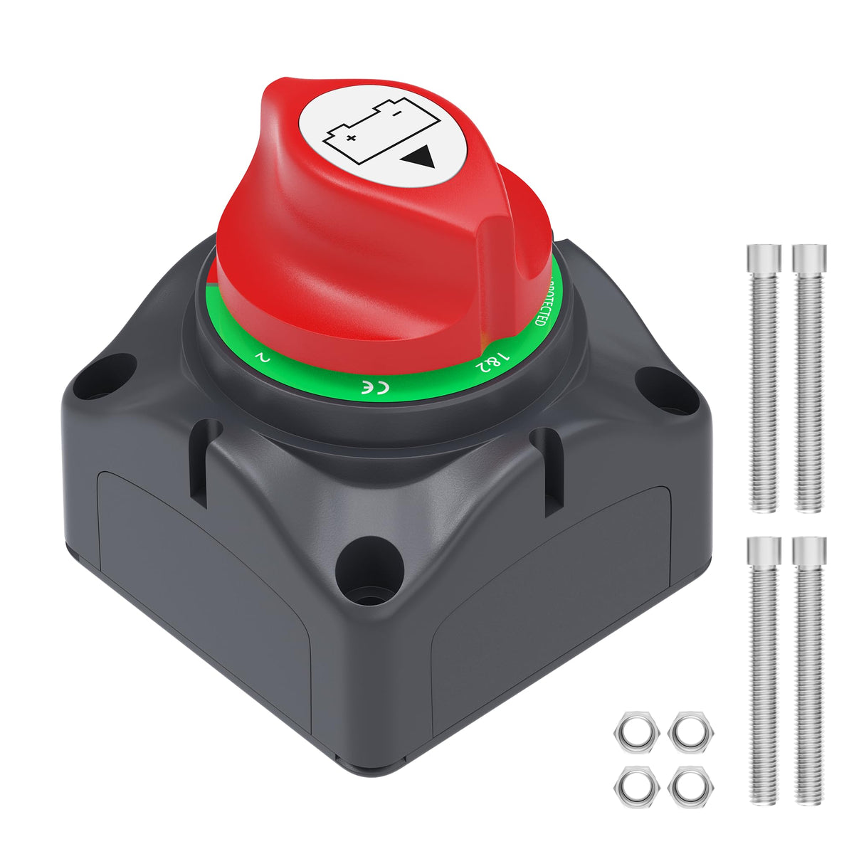 Joinfworld Top Post Battery Disconnect Switch 12V-48V Battery Kill Switch Negative On/Off Battery Switch for Cars, Vehicles, RVs and Boats