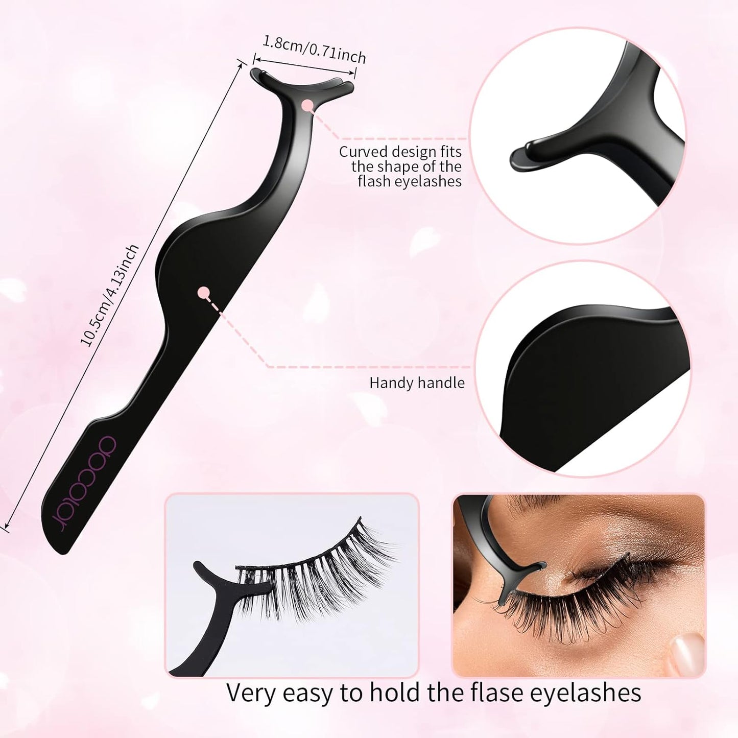 Docolor Eyelash Curler Kit, 4 in 1 Lash Curler Kit, eyelash comb eyelash extension tweezers eyebrow brush and comb with 6 Extra Replacement Refill Pads Eyelash Applicator Makeup Tool