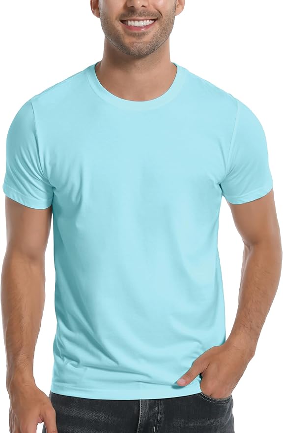 Pioneer Camp Mens Bamboo Viscose T Shirt Ultra Soft Plain Tshirts for Men Cooling Crew Neck Casual Basic Tee Shirt Undershirt