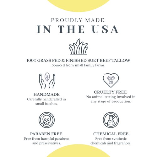Vanman's - Tallow and Honey Balm Jumbo - Tallow Face Moisturizer with Pure Grass-Fed/Finished Beef Tallow for Skin and Essential Oils, Organic Raw Honey and Beeswax, Cold Pressed Olive Oil - 6.3 oz