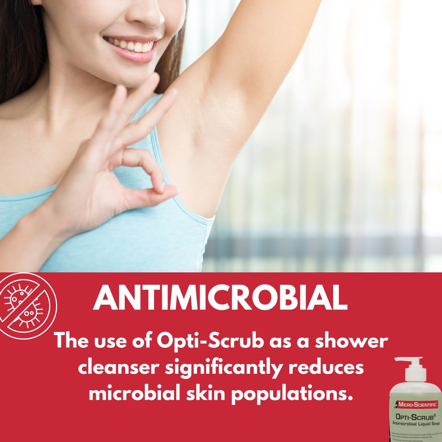 Micro-Scientific OS04-128 Opti-Scrub Antimicrobial Liquid Soap, Broad Spectrum, Non-Drying, 1 gallon