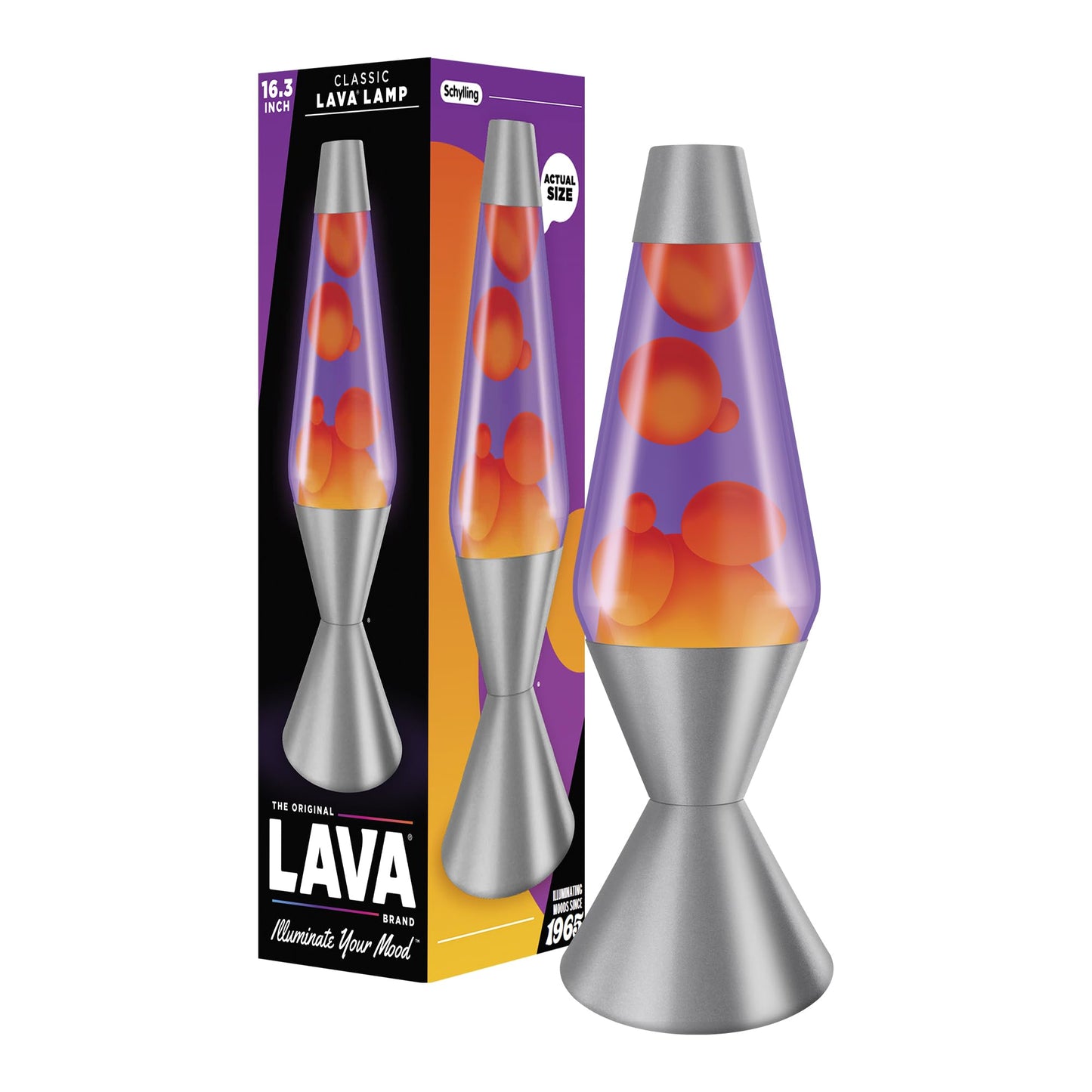 The Original Lava® Lamp - Large 52oz 16.3" - Vivid Twilight - Classic Liquid Motion Lamp - Orange Lava and Purple Liquid - Item #5119 (Amazon Exclusive)