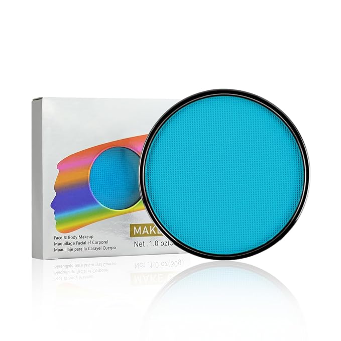 Light Blue Face Paint, Water Based Facepaint, Non Toxic Light Blue Body Paint, High Pigment Face Painting for Halloween, Easter, Costume, Themed Parties, Cosplay 1.06 Oz.