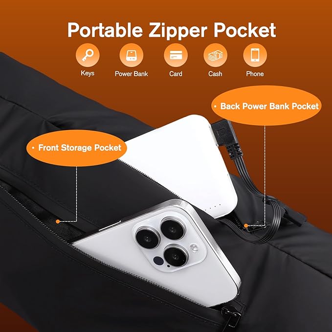 Heated Hand Warmer Pouch Hand Muff with 10000mAh Rechargeable Power Bank Portable USB Hand Warmer Muff