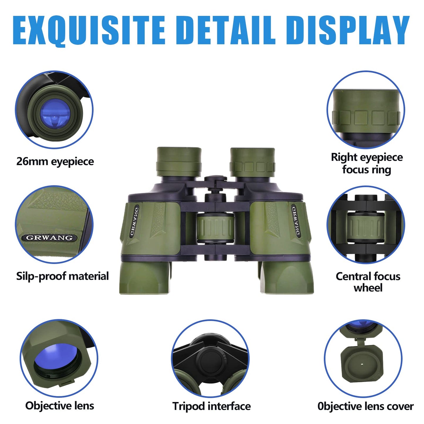 Grwang 10X40 Professional Hd Binoculars For Adults &Kids,Shock Proof Binocular With Bak4 Fmc Lens, Large View & Waterproof Binoc