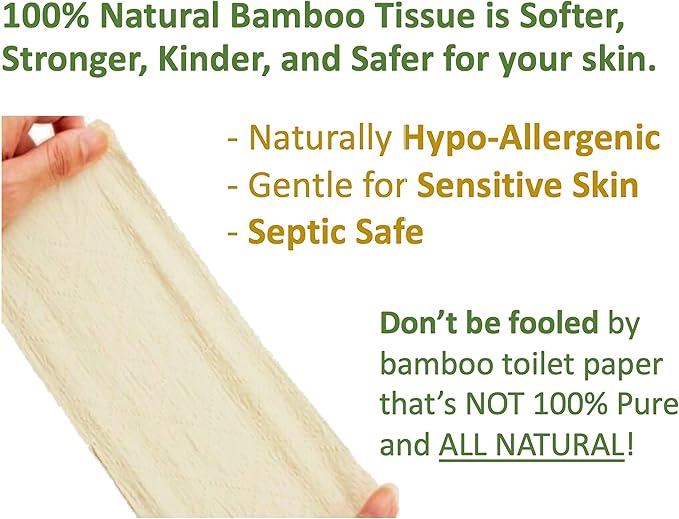 100% Natural Bamboo Toilet Paper, Paper Towel Rolls, tree-free, unbleached, 3-Ply, 4 Paper Towel and 8 Large Toilet Paper Rolls (Home Pack Plus)