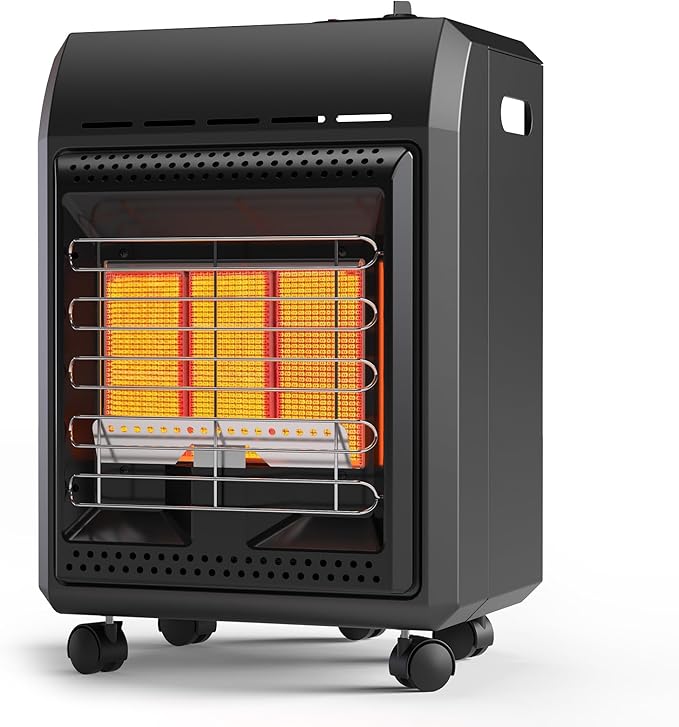 Jocoevol Propane Heater Outdoor Portable 6000 To 18000 BTU Propane Gas Heater Cordless 3 Settings for Patio, With Tip-Over...