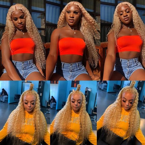 613 Human Hair Bundles Blonde Kinky Curly Bundles 613/27 Human Hair Bundle 20 22 24 inch Honey Blonde Bundle 300g