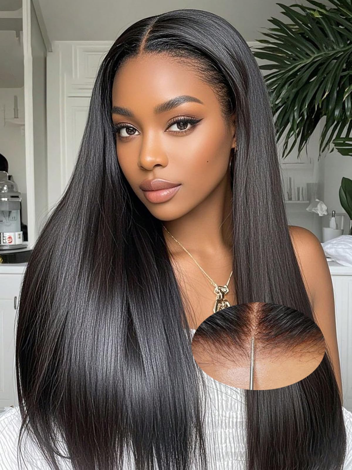 30 Inch Glueless Wigs Human Hair Pre Plucked,Pre Cut 7x5 HD Lace Wear and Go Glueless Wigs Human Hair Pre Bleached Knots,Straigh