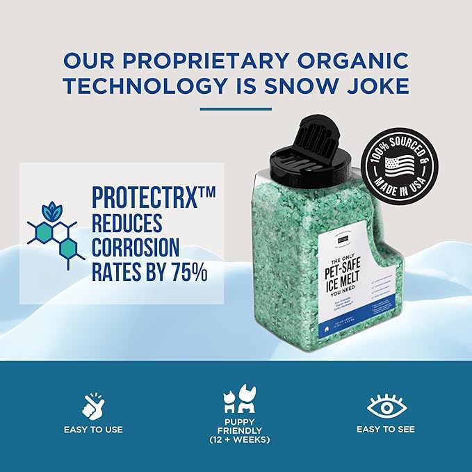 Natural Rapport Pet Friendly Ice Melt - Calcium Chloride Free, Pet Safe Ice Melter, Rock Salt Alternative - Time Release Deicer Formula Lasts 3X Longer (10 lb)