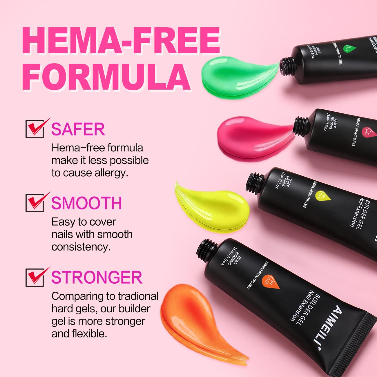 AIMEILI Poly Nail Extension Gel Green Builder Nail Gel Hema Free Poly Nail Enhancement Nail Art Design DIY Salon Nail At Home Gi