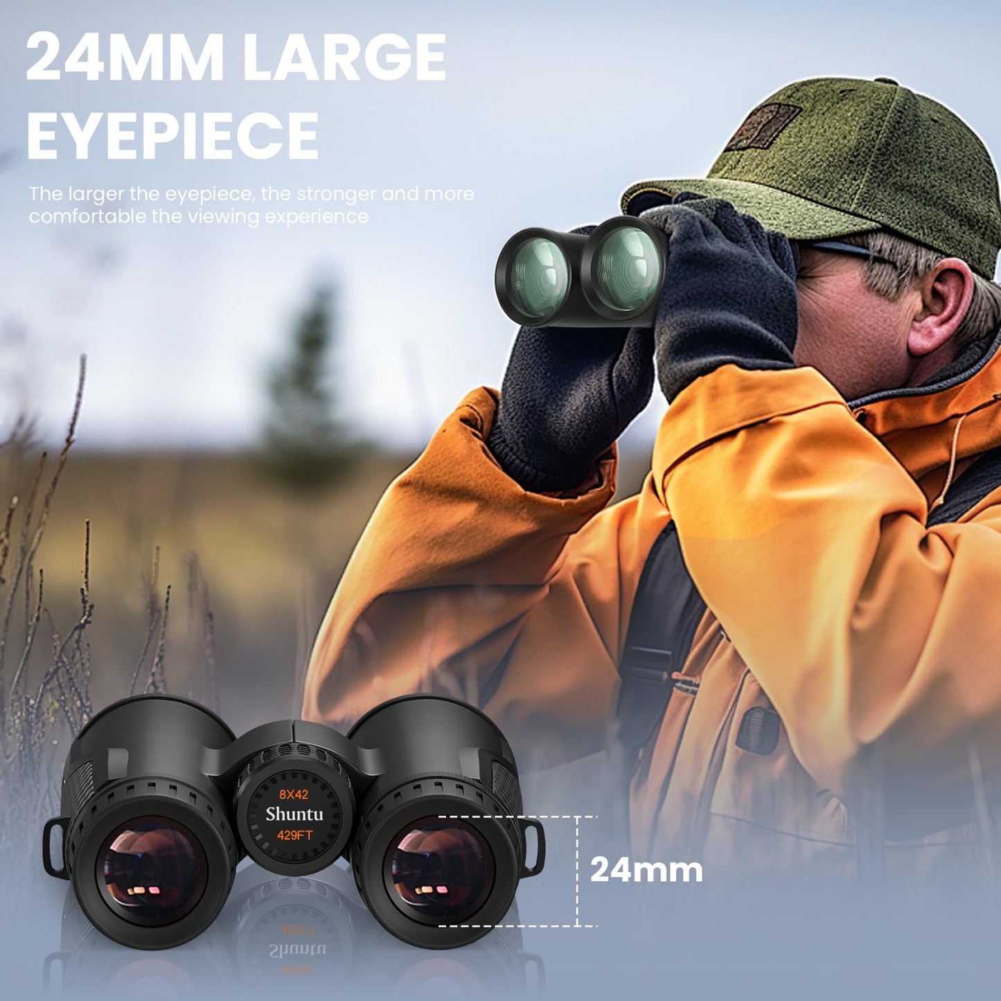 Premium ED HD Binoculars 10x42 for Adults, Waterproof & Fogproof with Magnesium Alloy Body, BAK4 Prism - High Power Binoculars for Bird Watching, Hunting, Travel & Outdoor Sports, Compact