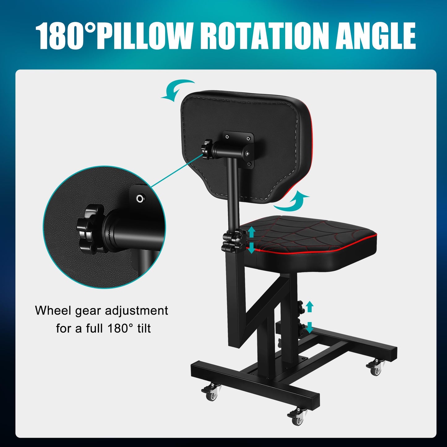 Poarmeey Upgraded Tattoo Armchair Multi-Function Tattoo Chair for customers Adjustable Tattoo Equipment with armrest Brackets and Wheels