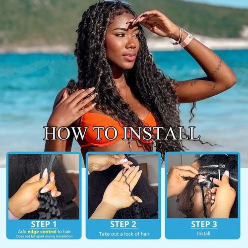 SOYI HAIR 613 Blonde Human Braiding Hair, Deep Water Wave, 100g, 22 Inch, Curly, Boho Braids, No Weft, 2 Braids Per Pack, Wet and Wavy