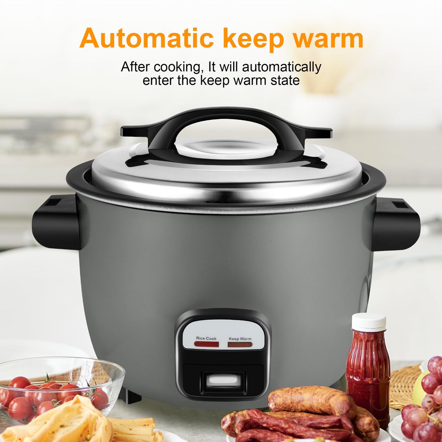 Wutfly 40 Cups Commercial Rice Cooker/Warmer (40-Cup)