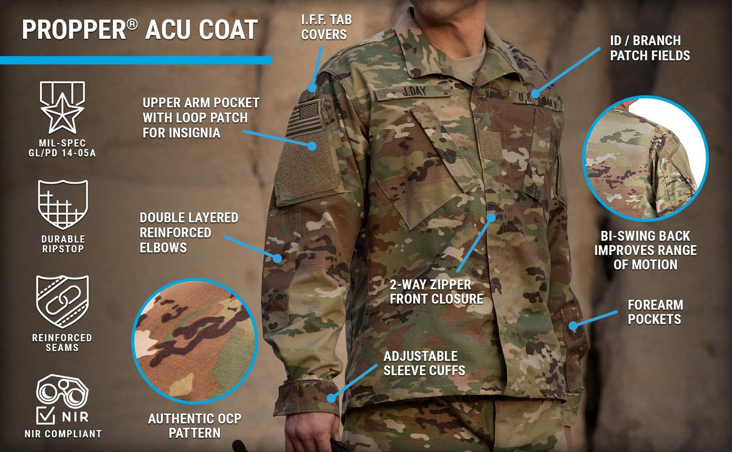 Propper Men's Standard F549521-Propper ACU Coat, OCP