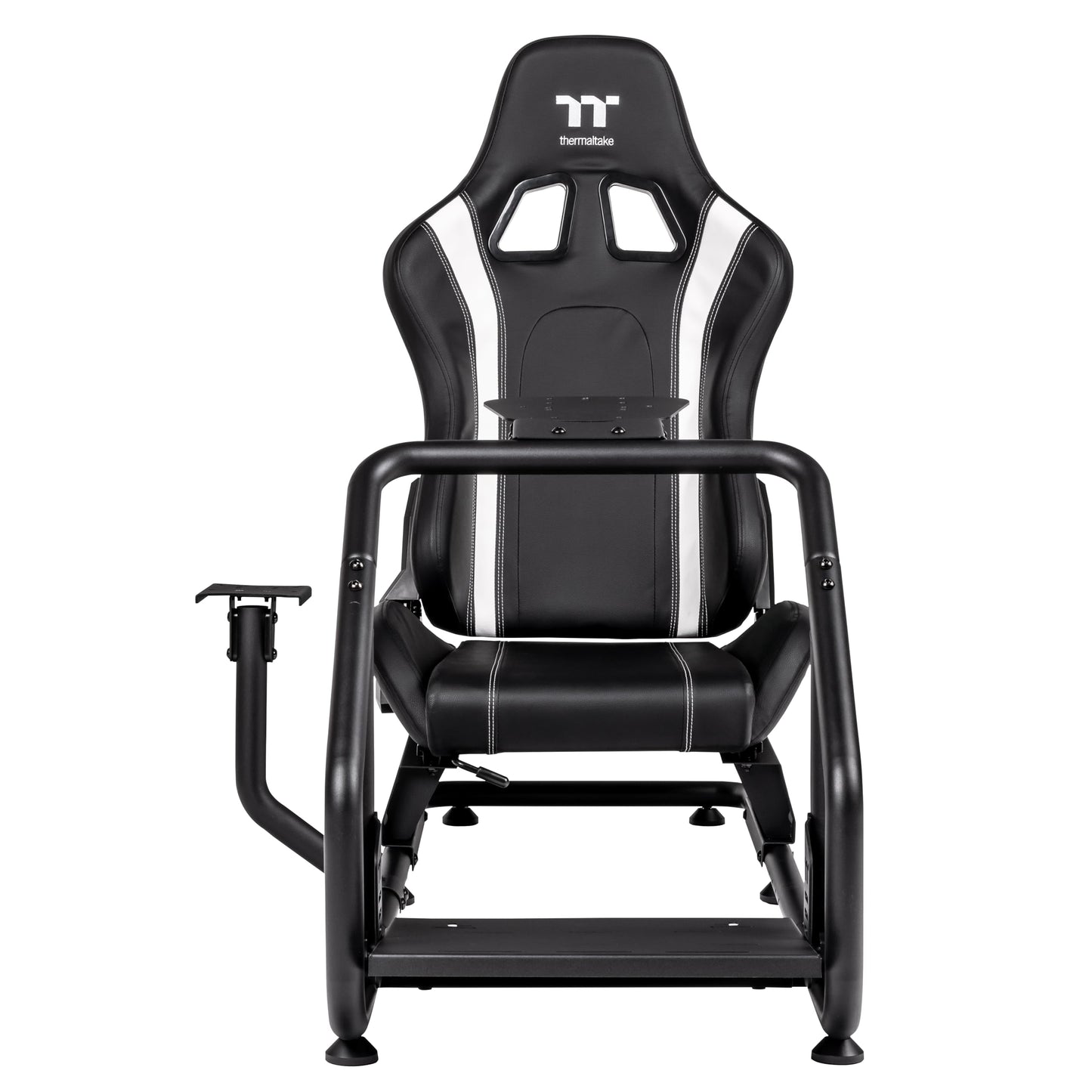 Thermaltake GR300 Racing Simulator Cockpit; Adjustable PVC Seat; Adjustable Pedal & Wheel Mounts; Shifter Mount Included; Compatible with Thrustmaster/Logitech Fanatec; GSC-R30-CPASBB-01