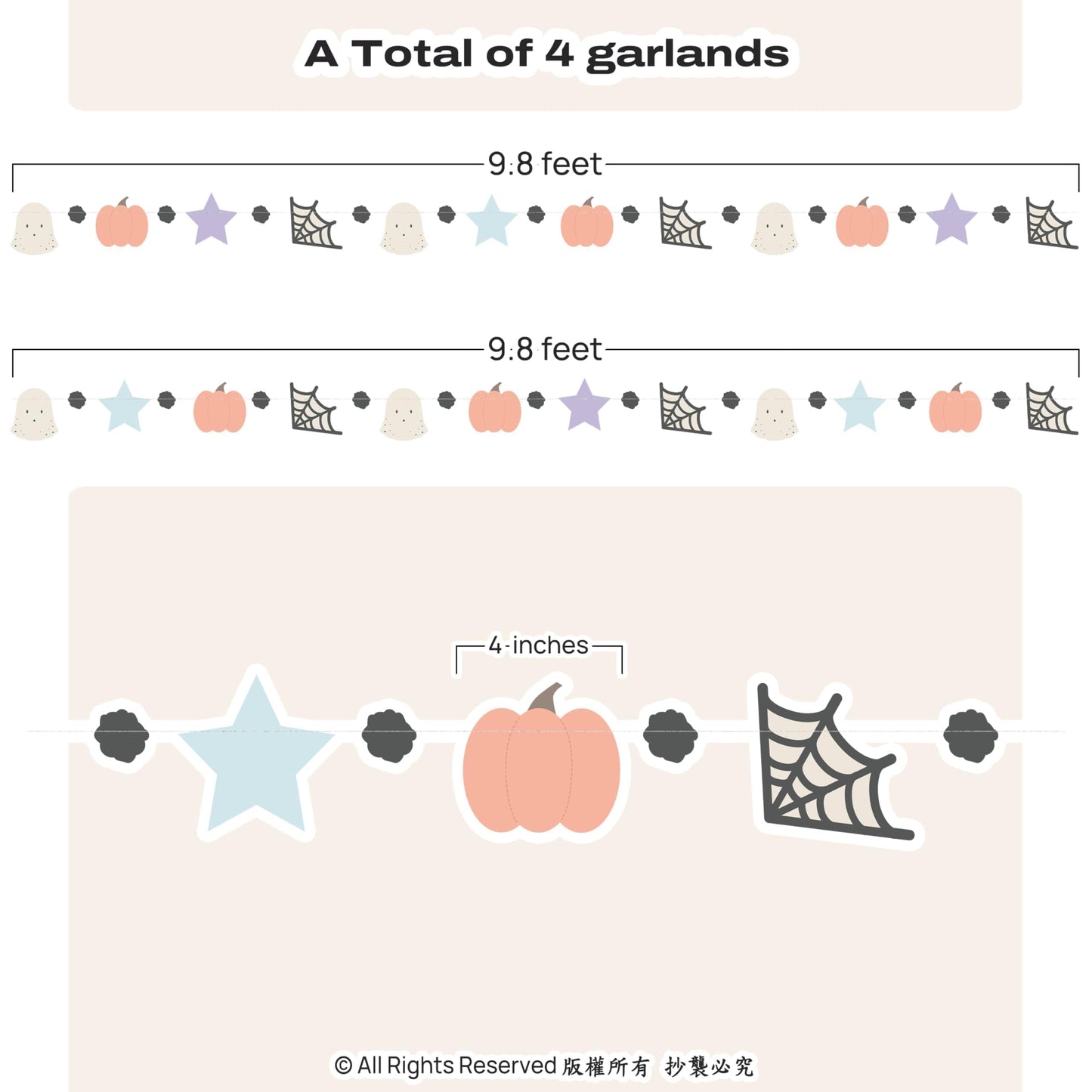 Cheerland Pastel Halloween Garland Cute Summerween Kids Party Decorations Pumpkin Flag Spiderweb Ghost Banner Spooky One Boo Birthday Party Supplies Baby Shower Classroom Home Hanging Decor