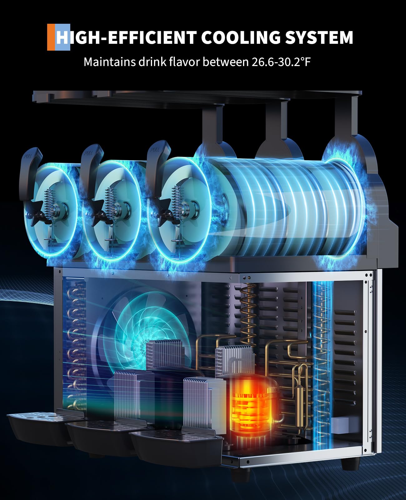 GarveeTech Commercial Slushy Machine 15Lx3, Tainless Steel Smoothie Frozen Drink Maker with Self-Cleaning Mode, 1200W Electric Large Slushie Machine for Home Party Restaurants Cafe Bars