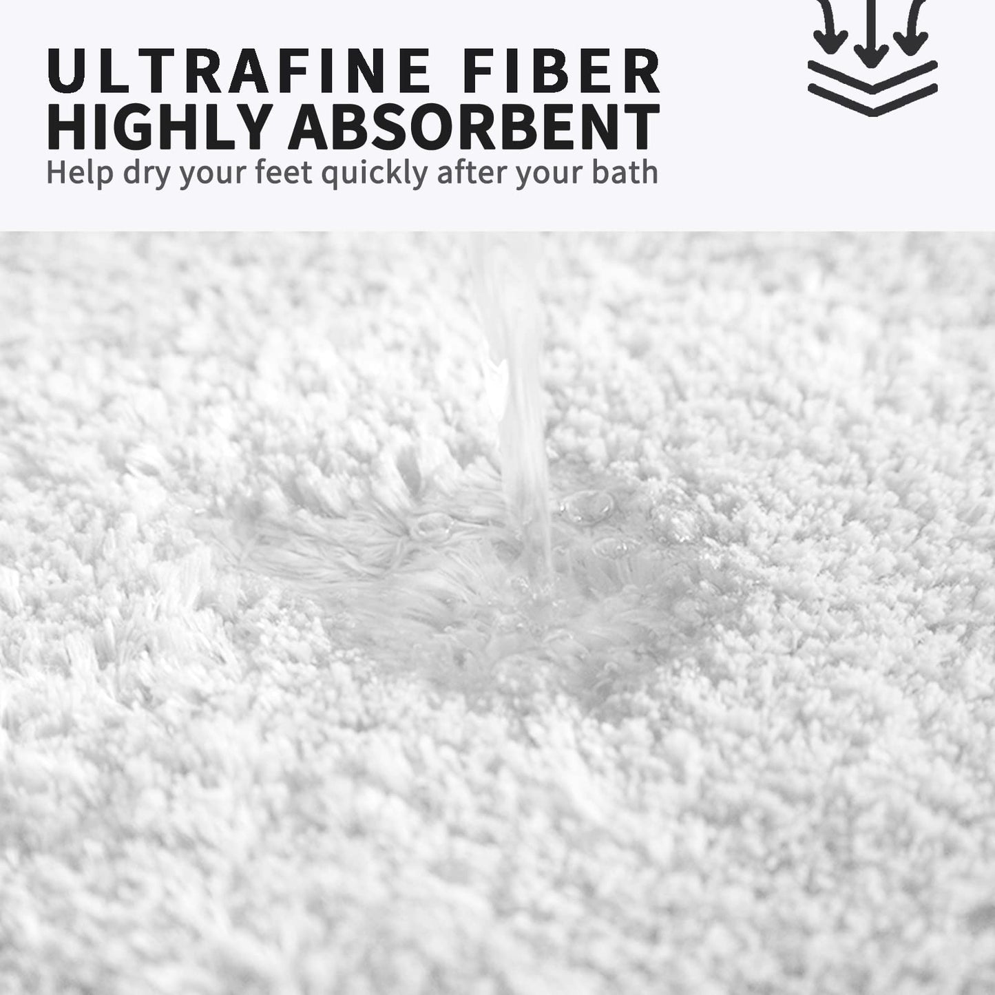 FIFU Bathroom Rugs 17" W x 24" L, Bath Mat for Bathroom, Bedroom, Laundry Room & Kitchen, Non-Slip Rubber Latex Backing, Extra Soft and Absorbent Microfiber Carpet, Machine Washable Rug, White