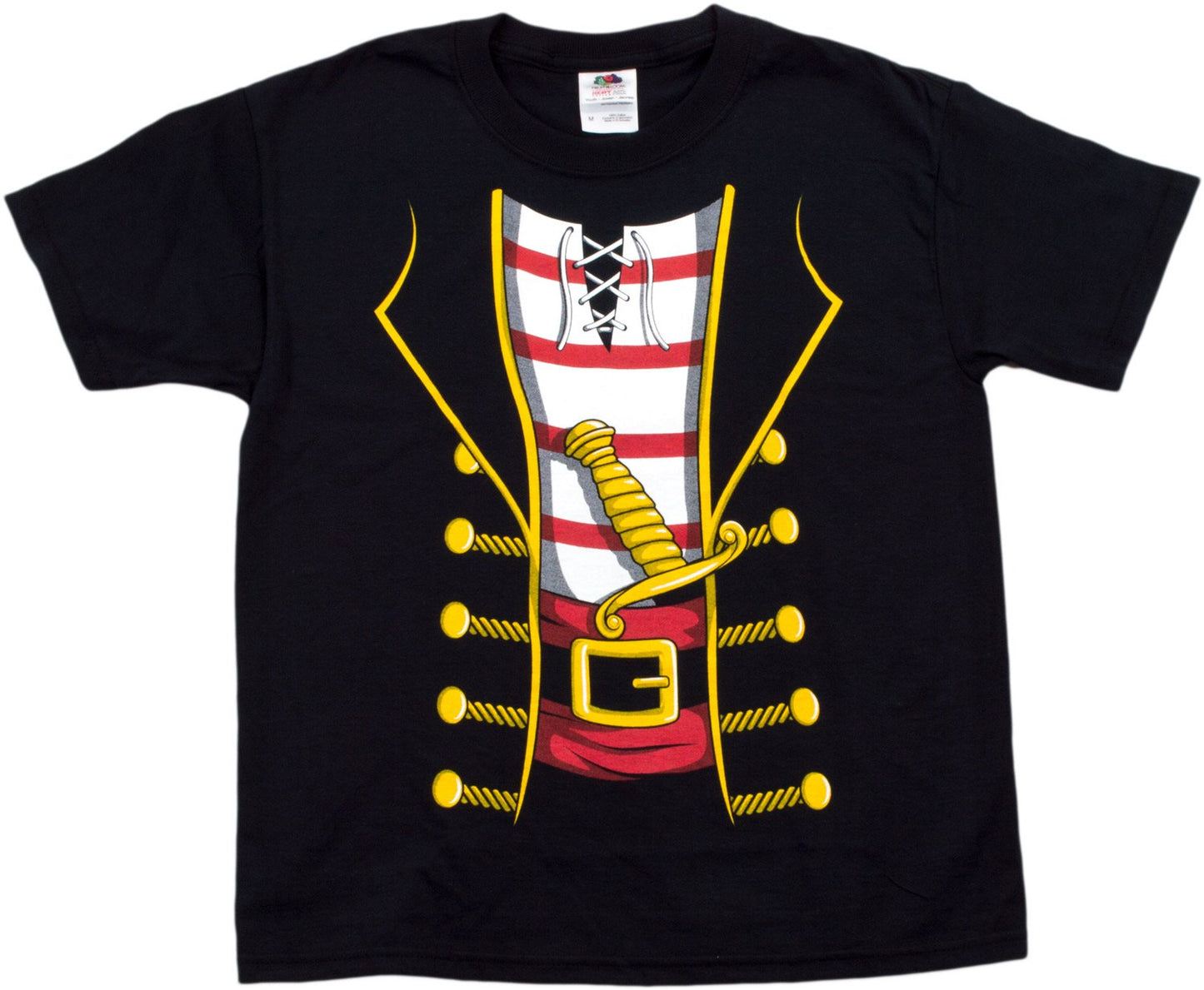 Ann Arbor T-shirt Co. Pirate Costume | Jumbo Print Novelty Funny Caribbean Cruise Shirt Youth T-Shirt-Youth,L