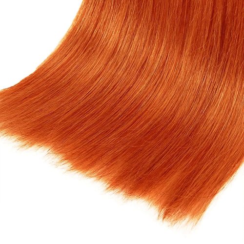 Giginger Bundles Human Hair 18 20 22 inch Orange Straight Bundles 350 Color Human Hair Unprocessed Quick Weave Soft Sewn In Hair Extensions for Black Women