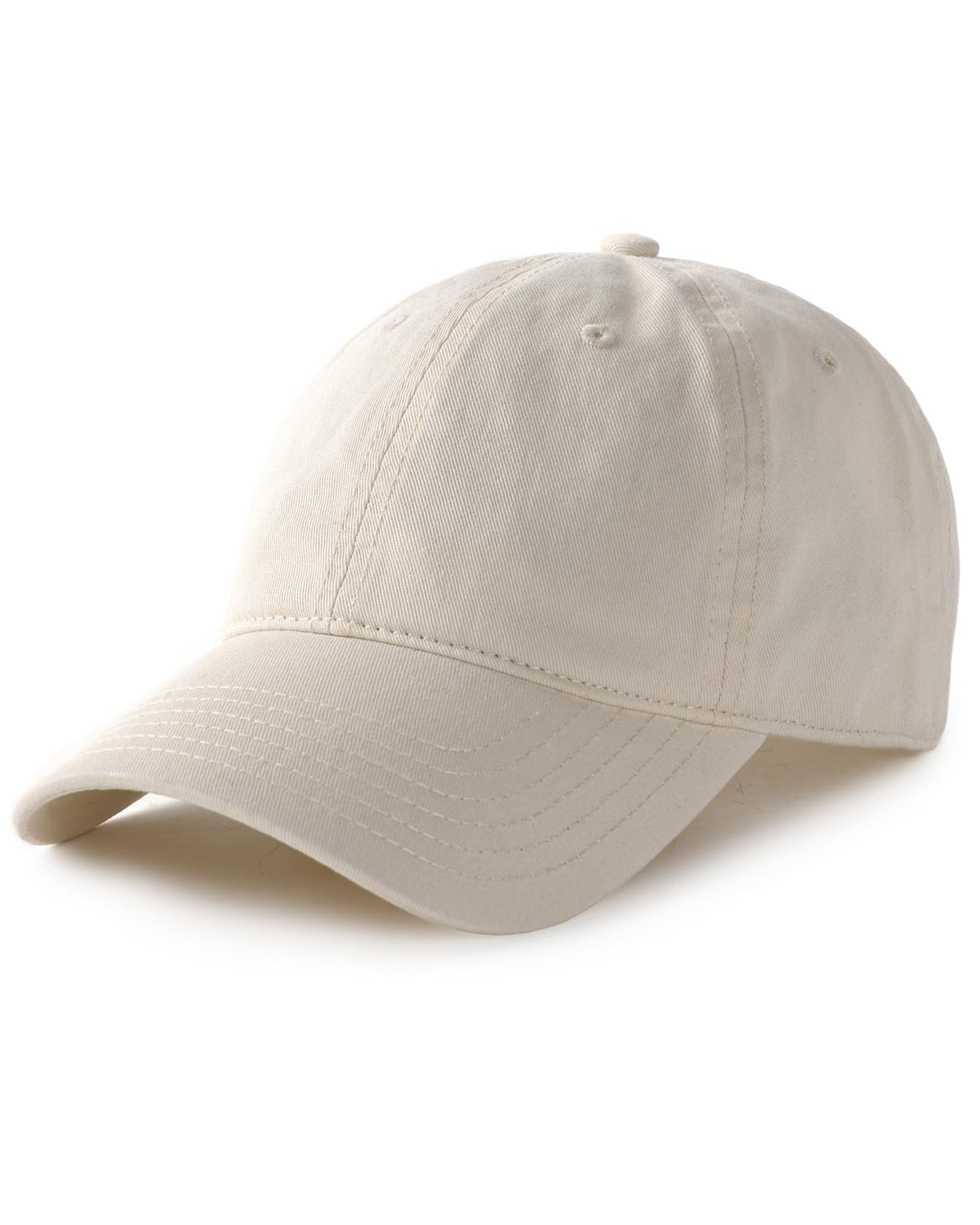 FURTALK Unisex Vintage Washed Unstructured Baseball Cap Washed Cotton Adjustable Dad Hat Beige