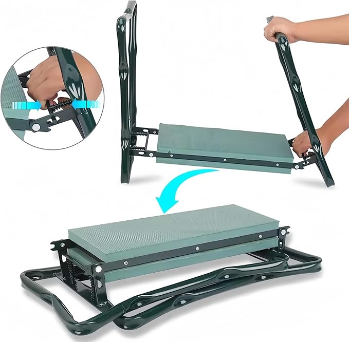 NTCLHFXU Foldable Garden Kneeler Seat Stool with Large Tool Bags Gardening Women Seniors Gardening Benches Kneeler and Seat
