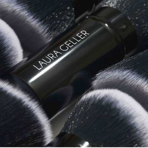 LAURA GELLER NEW YORK Baked Balance-n-Brighten Powder Foundation - Deep + Spackle Super-Size Skin Perfecting Makeup Primer - Ethereal Rose Glow + Retractable Airbrush Kabuki Brush