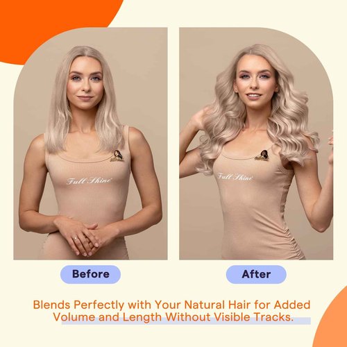 Full Shine Human Hair Tape in Extensions 22Inch Double Sided Tape in Extensions Human Hair Color 18 Ash Blonde Highlight 613 Light Blonde 50G Hair Extensions Tape Ins Real Hair Extensions 20Pcs