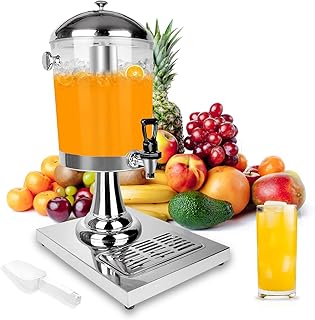 Nalison Drink Dispensers for Parties, Cold Beverage Dispenser with Centre Ice Core and Drip Trays, 2.2 Gallon/8L Stainless...