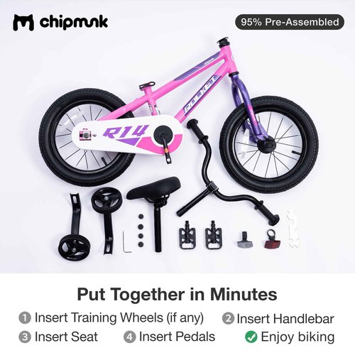 Chipmunk Kids Bike Toddlers 12 14 16 18 Inch Wheel Bicycle Beginners Boys Girls Ages 3-11 Years, Multiple Color Options