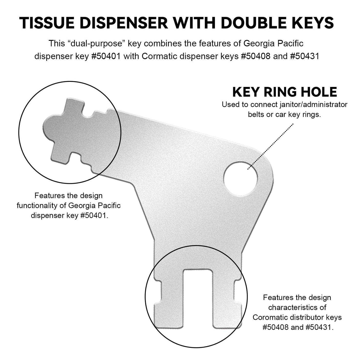 5Pcs Paper Towel Dispenser Key, Universal Replacement Key Compatible with Georgia Pacific Commercial Towel and Toilet Paper Dispensers