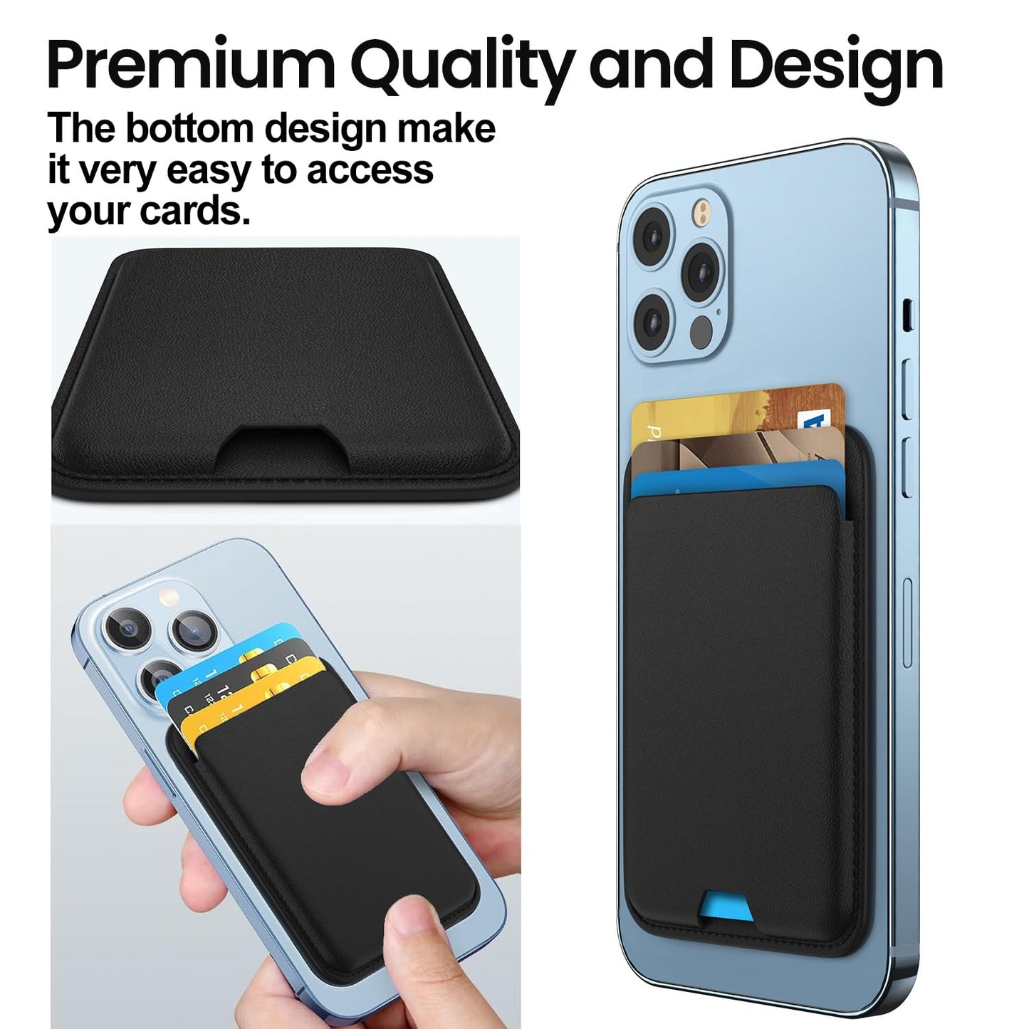 [2 Pack] Magnetic Wallet Compatible With Magsafe For Iphone 16 15 14 13 12 Pro Max Plus Model, Upgraded Mag 3 Safe Card Holder S