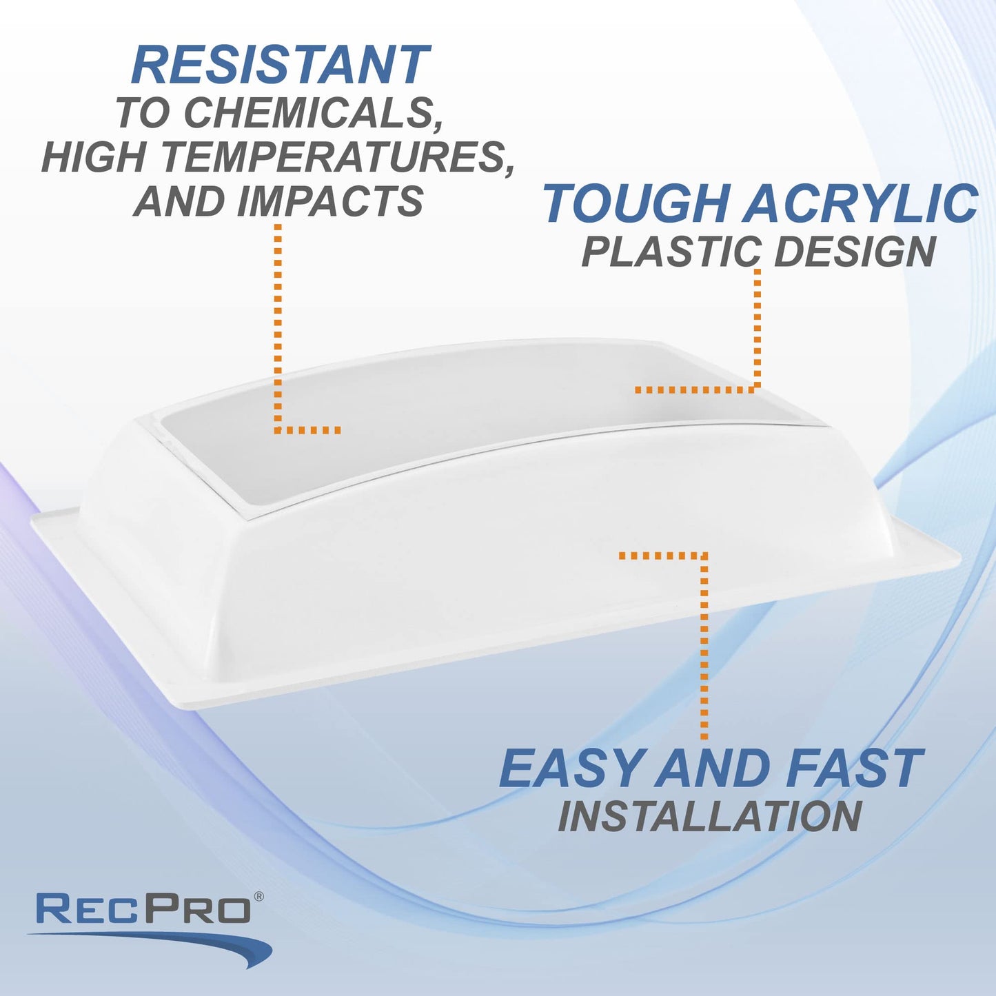 RecPro RV Skylight Inner Dome with Clear Window | 14" x 22" Universal Inner Skylight