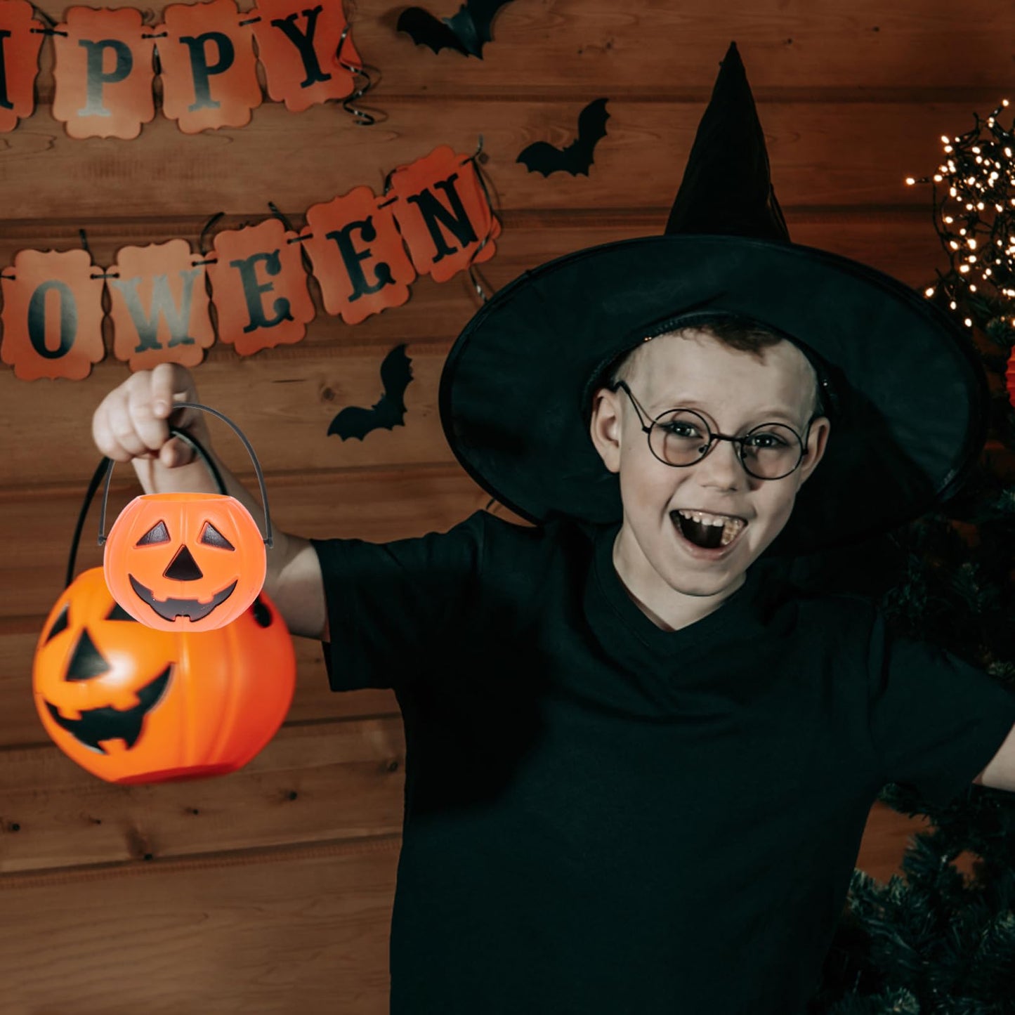 Ipetboom Halloween Candy Bucket, 8pcs Small Halloween Pumpkin Bucket Treat Holder Pail Water Containier Party Candle Holder |3.35 x 2.17 x 1.77 inches