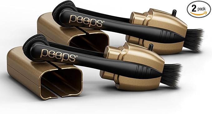 CarbonKlean Peeps Glasses Cleaner - for Eyeglasses, Reading Glasses, and More - Lens Cleaner with Carbon Microfiber Tech - Electroplated Gold - 2 Count