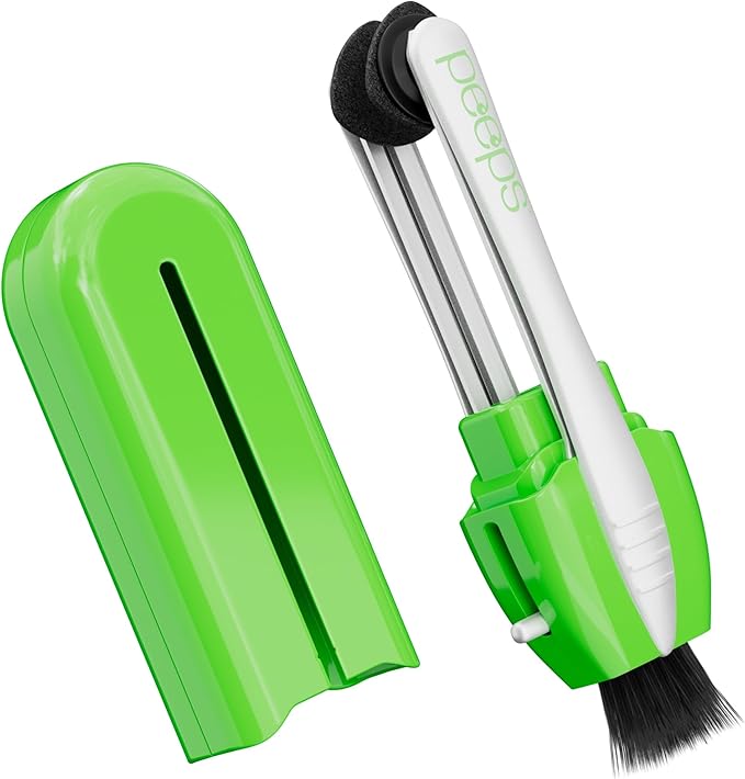 CarbonKlean Peeps Eyeglass Lens Cleaner - Efficient and Durable Carbon Microfiber Technology - Exclusively Used by NASA - 500 Uses (Injected Green)