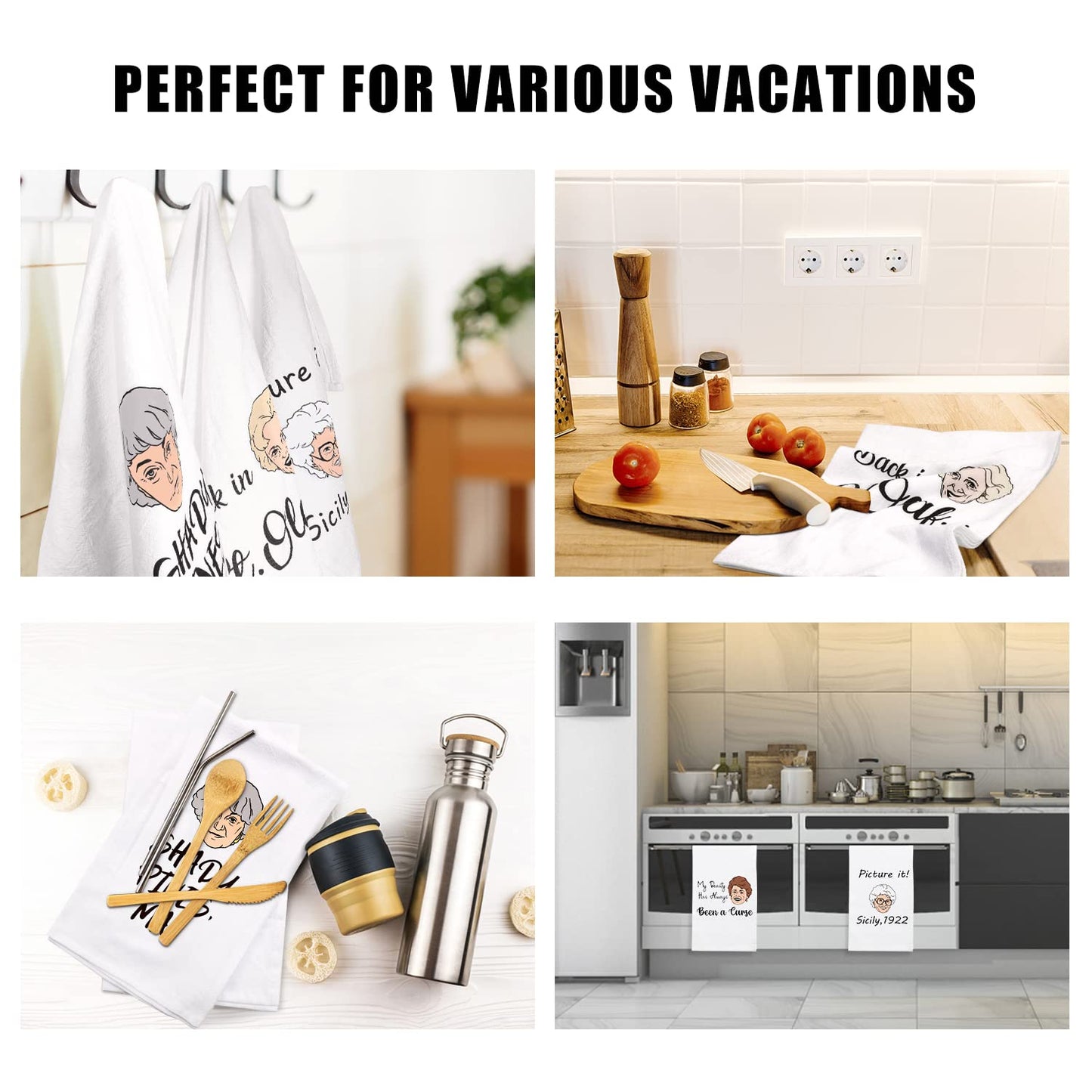 Funny Kitchen Towels-Golden Inspired Gifts for Women,Golden Merchandise Towels Set,Funny Novelty Hand Towels for Girls Night-Unique Birthday Gift for Mom Best Friend,House Warming Gifts Idea