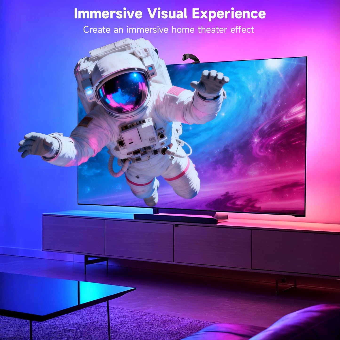 FFJ TV Backlight, 18ft RGB LED Strip Lights That Change with 75-85 Inch Screen, Smart App Control, Music Sync, for Home Decoration - Upgraded Version