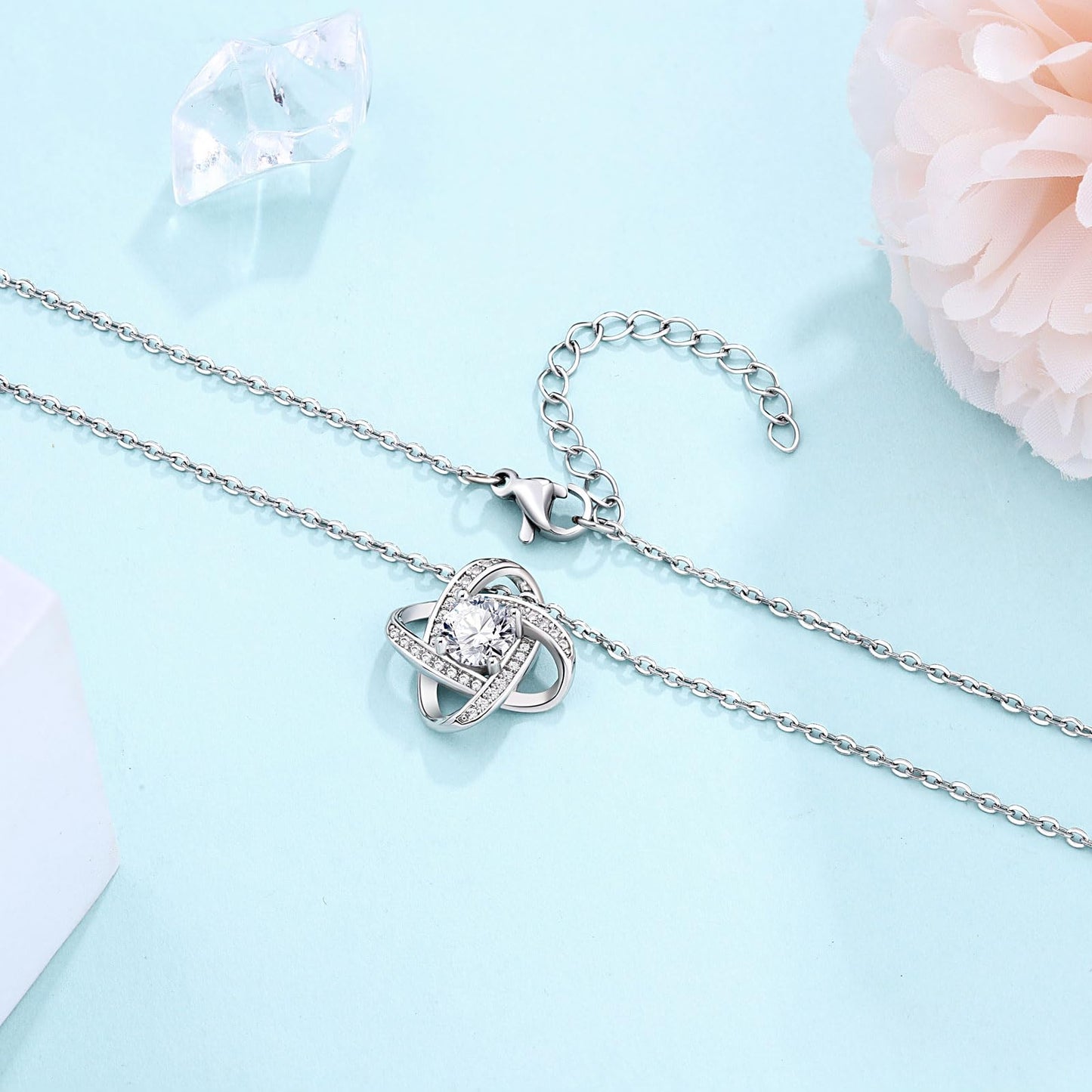 UNGENT THEM Mother of the Groom Gifts from Bride, Love Knot Necklace Wedding for Future Mother in Law Birthday Birthday