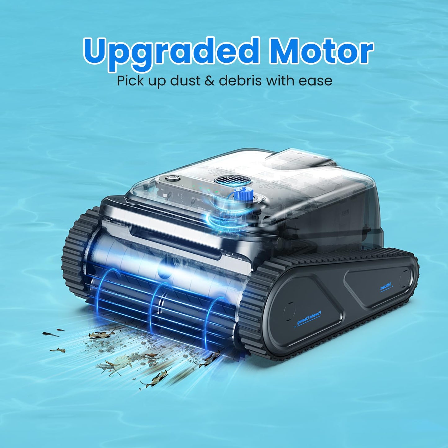 OUCAXIA Y50S Robotic Pool Vacuum, Cordless Pool Vacuum for Inground Pools with Smart Path Navigation Powerful Scrubber Brush for Floor/Wall/Waterline/All Cover Cleaning