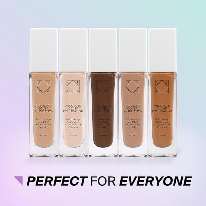 Absolute Cover Foundation #0 | Liquid Medium Coverage Foundation with Natural FInish | Oil-Free Face Makeup | Fairest Shade with Neutral Undertone | 1oz/30ml