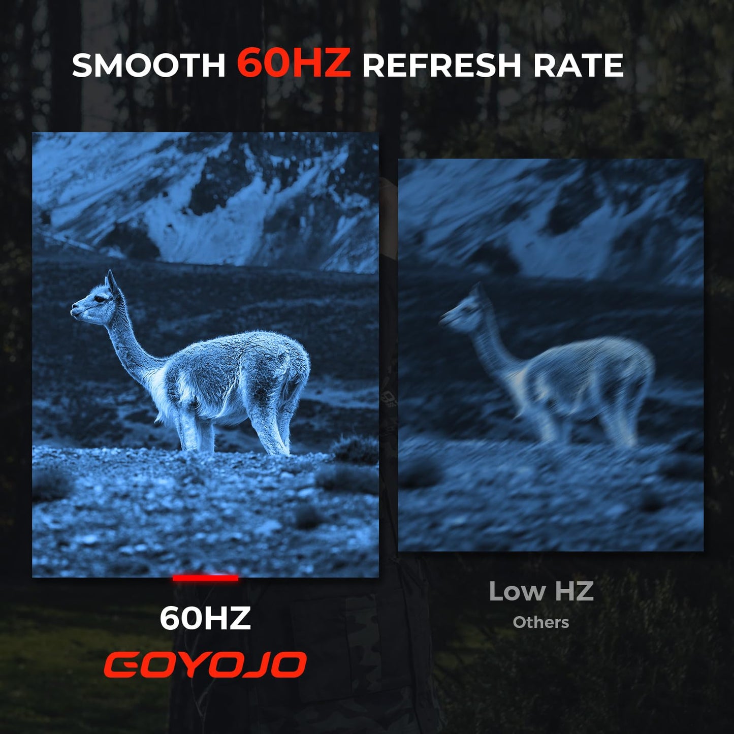 GOYOJO GNG2K Night Vision Monocular - 2K / 60Hz Refresh Digital Night Vision Goggles, Helmet Mountable, Stealth Infrared 940nm NVG with 0.0001 Lux Sensor, 4 Color Modes for Tactical/Hunting/Camping